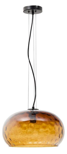 Jantárové sklenené závesné svietidlo so skleneným tienidlom ø 40 cm Balma – Kave Home