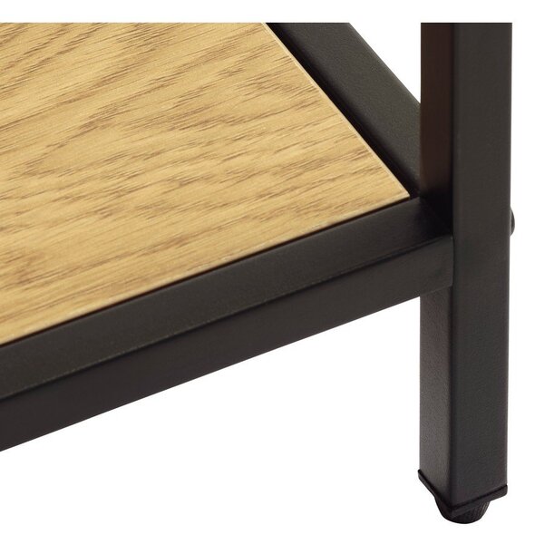 Čierna/v prírodnej farbe knižnica v dekore duba 80x180x35 cm Altino – Unique Furniture
