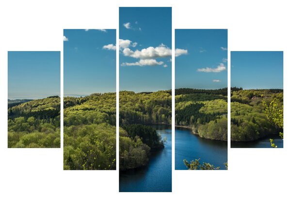Obraz - Jazero v lesoch (150x105 cm)
