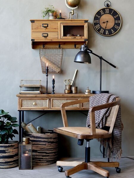 Čierno-zlaté antik nástenné hodiny – Ø 35*5 cm/ 1*AA - Chic Antique