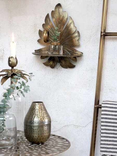 Mosadzná antik kovová dekoračná váza Tiana - Ø 10*15 cm - Chic Antique