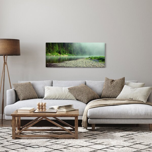Obraz - Rieka pri lese (120x50 cm)