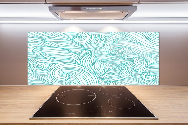 Panel do kuchyne Modré vlny pl-pksh-125x50-f-82527147