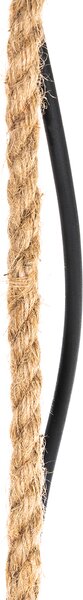 Rustikálne závesné vonkajšie svietidlo čierny ratan 40 cm - Calamus