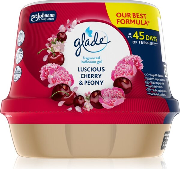GLADE Luscious Cherry & Peony vonný gél do kúpeľne 180 g