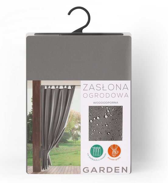 ZÁHRADNÝ VODEODOLNÝ ZÁVES NA PÚTKACH GARDEN 155X220 CM SIVÁ