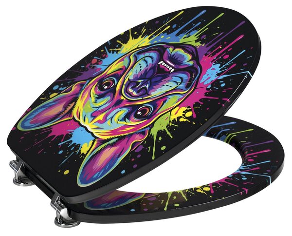 Aqualine Funny, WC sedátko s motivom pes, čierna, HY-S368