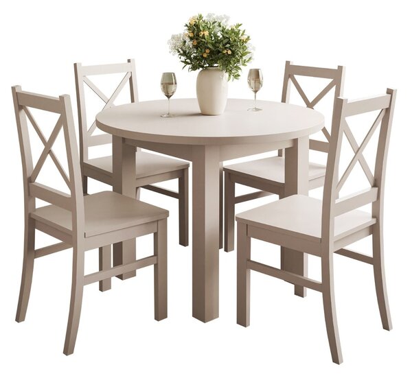 JEDÁLENSKÝ SET LORENA STÔL + 4 STOLIČKY KAŠMÍR 100 / 140 cm