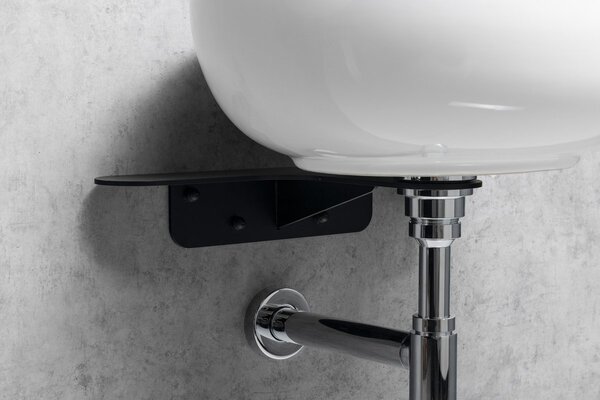 Sapho Tetris, nástenné okrúhle umývadlo s držiakom pre stojánkovú batériu vpravo, 415x140mm, biela, TZ420-02