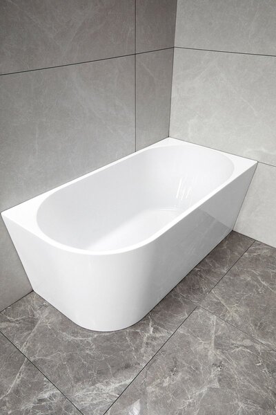 Aqualine Tibera, rohová stojaca vaňa, 160x75cm, biela, E1027