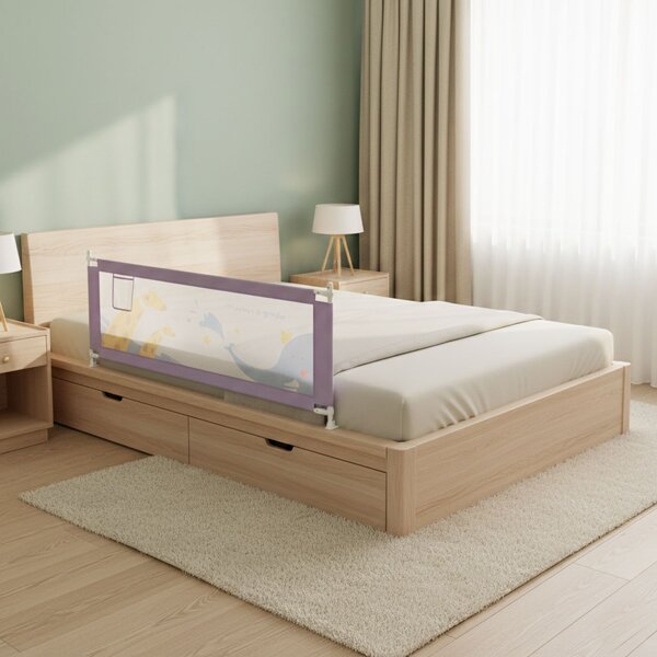 ECOTOYS Bezpečnostná zábrana na posteľ 200 cm, fialová ECOTOYS