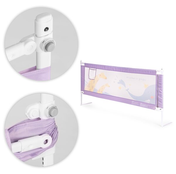 ECOTOYS Bezpečnostná zábrana na posteľ 200 cm, fialová ECOTOYS