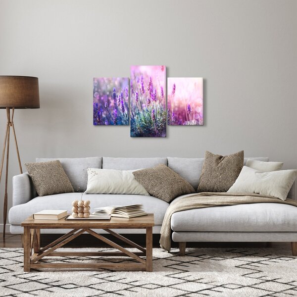 Obraz - Levanduľa vo trblietania slnka (90x60 cm)