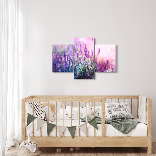 Obraz - Levanduľa vo trblietania slnka (90x60 cm)