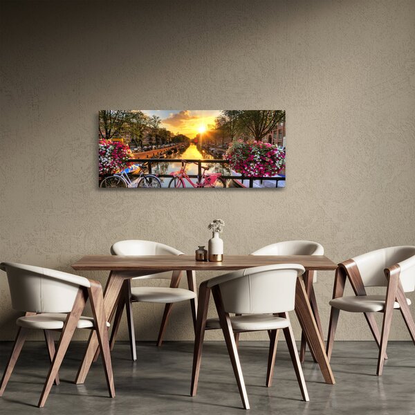 Obraz - Východ slnka v Amsterdame (120x50 cm)