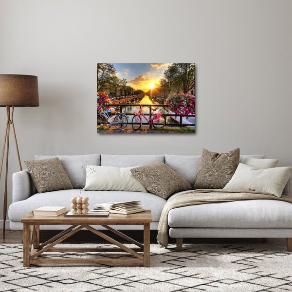 Obraz - Východ slnka v Amsterdame (70x50 cm)
