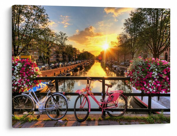 Obraz - Východ slnka v Amsterdame (70x50 cm)