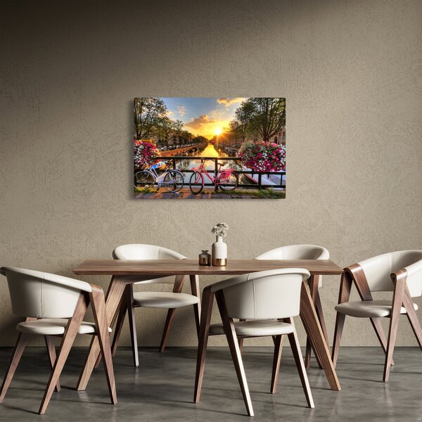 Obraz - Východ slnka v Amsterdame (90x60 cm)