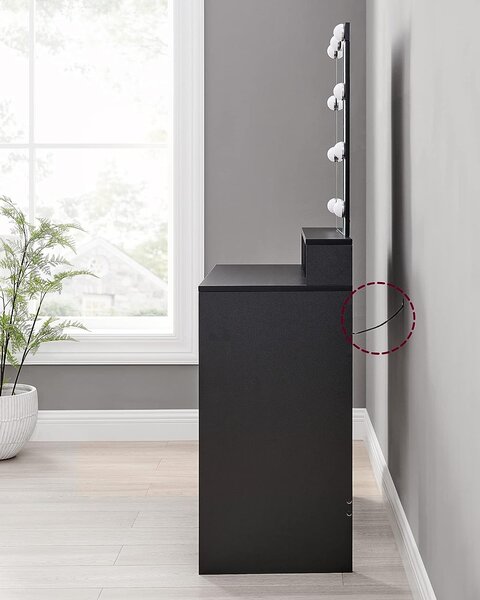 SONGMICS Kozmetický toaletný stolík Velisa 145 cm čierny
