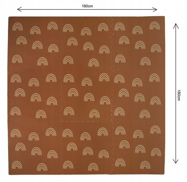 Vulpi Penová podložka na hranie Puzzle XXL 180x180 cm Béžová dúha