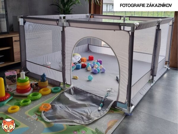 Ohrádka pre deti 130x130 Tuli Comfort Farba: sivá