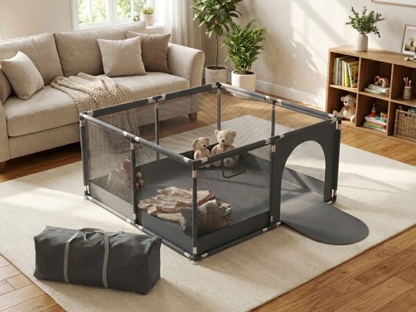 Ohrádka pre deti 130x130 Tuli Comfort Farba: sivá
