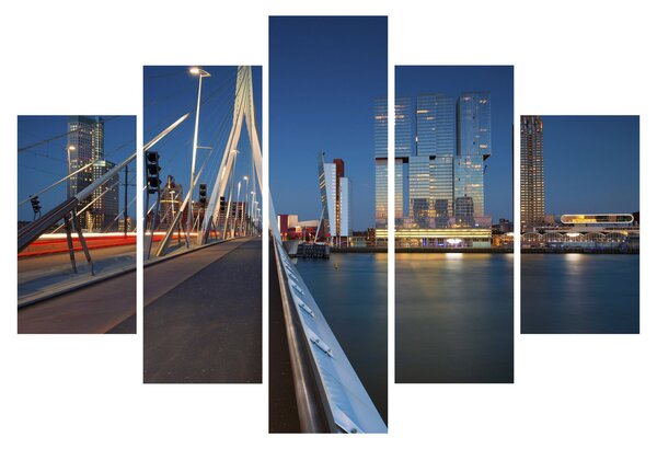 Obraz - Súmrak v Rotterdame, Holandsko (150x105 cm)