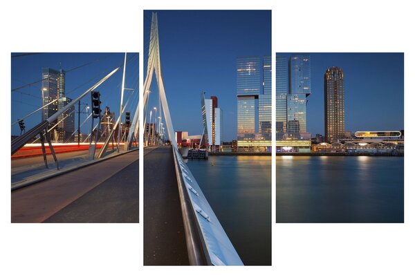 Obraz - Súmrak v Rotterdame, Holandsko (90x60 cm)