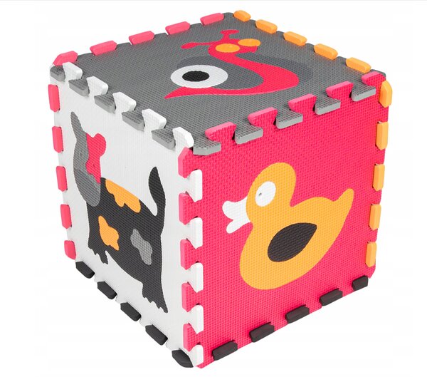 Vulpi Penová podložka na hranie Puzzle zvieratká ohrádka 120x120