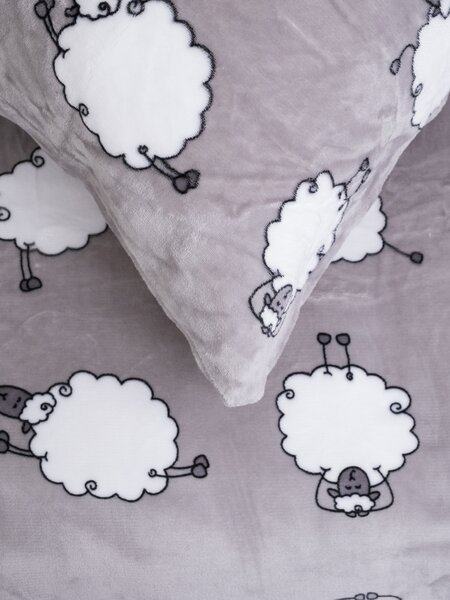 Obliečka na vankúš mikroplyš Exclusive 40 × 60 cm - Ovečky morning yoga šedé