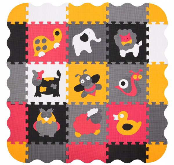 Vulpi Penová podložka na hranie Puzzle zvieratká ohrádka 120x120