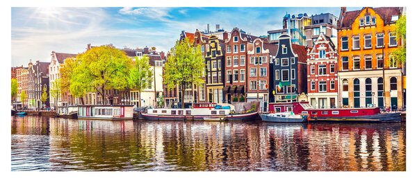 Obraz - Tancujúce domy, Amsterdam (120x50 cm)