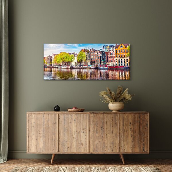 Obraz - Tancujúce domy, Amsterdam (120x50 cm)