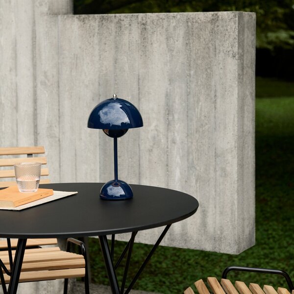 Stolové Lampa &Tradition, Flowerpot VP9, stmievateľné, Modrá, Obývacia izba, Plast, Dizajnový
