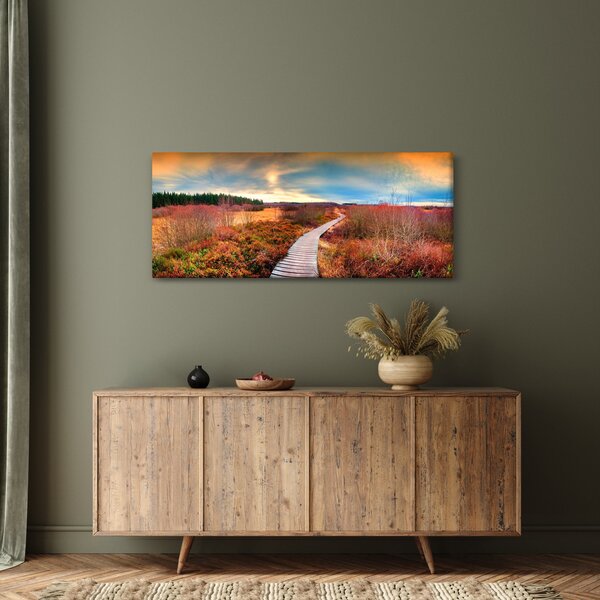 Obraz - Jesenná cesta krajinou (120x50 cm)