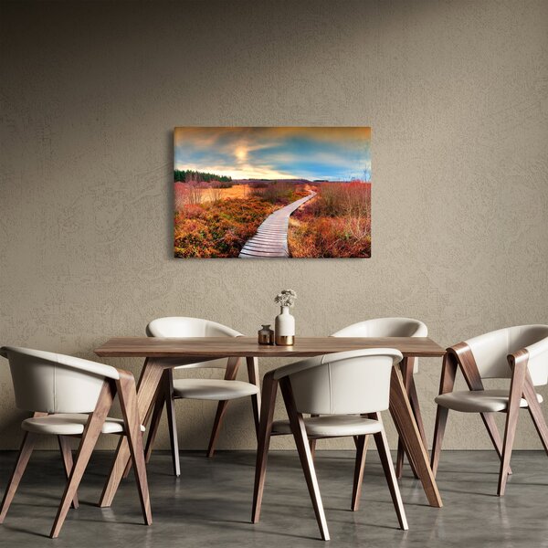 Obraz - Jesenná cesta krajinou (90x60 cm)
