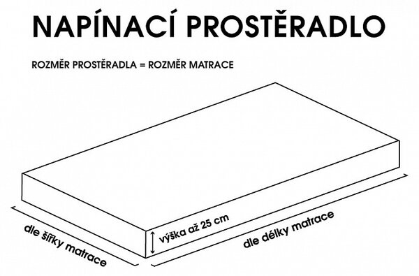 Prestieradlo Světle béžové JERSEY STANDARD Jersey 100/200/25