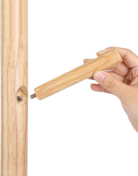 VASAGLE Drevený vešiak KLASIK, 8 háčikov, svetlé drevo