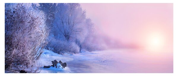 Obraz - Zamrznutá rieka (120x50 cm)
