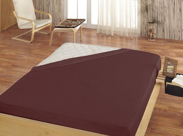 Prestieradlo Tmavě hnědé JERSEY STANDARD Jersey 120/200/25