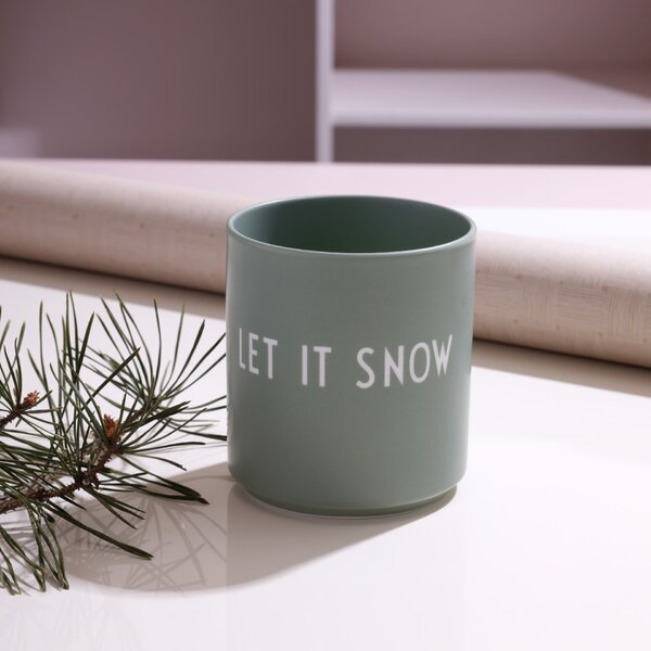 Porcelánový hrnček Green Let it snow 300 ml