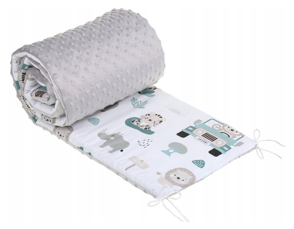BabiM Mantinel do postieľky Minky 180x30 Farba: modrá-autíčka