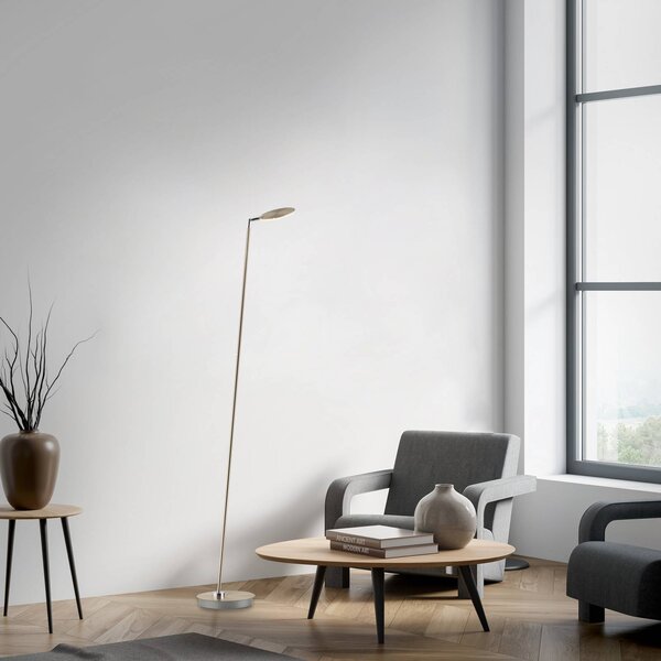 Paul Neuhaus LED stojacia lampa Akku-Bente, mosadz, USB-C, Mosadz / zlato, Pracovňa / Kancelária, kov, Moderný