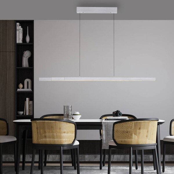 Paul Neuhaus LED závesné svietidlo Adriana Comfort Lift, hliník,, Hliník / sivá / zinok, Obývacia izba / jedáleň, Hliník, Moderný, Závesné svietidlo