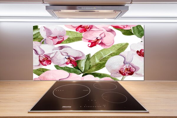 Panel do kuchyne Ružové orchidee pl-pksh-100x50-f-98952398