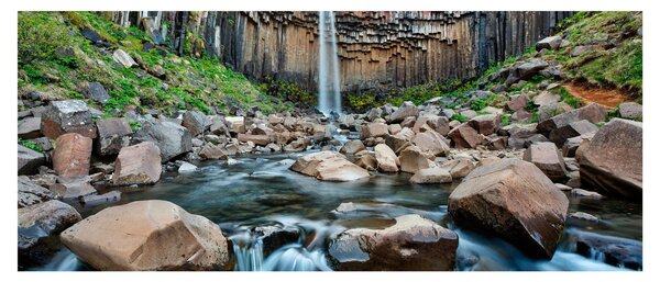Obraz - Vodopád Svartifoss, Island (120x50 cm)