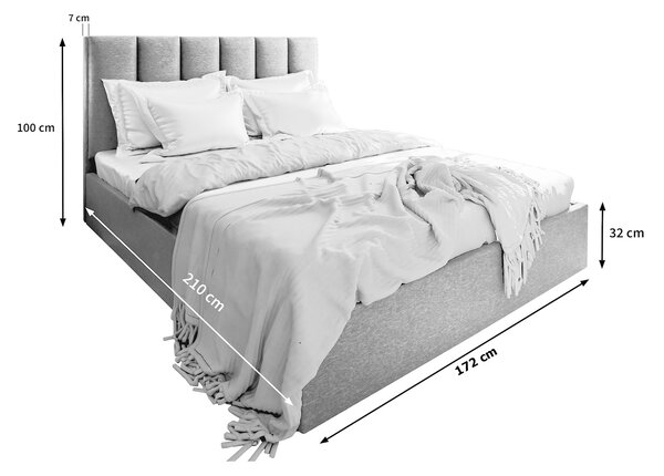 Manželská posteľ s úložným priestorom Lure 160x200 - krémová