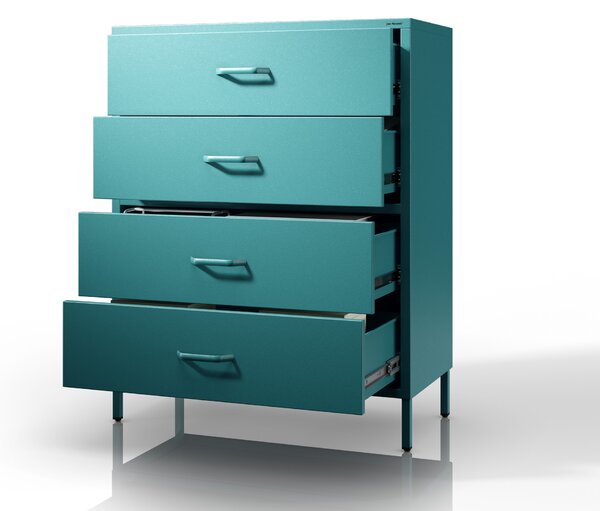 Komoda CARLA, 800 x 1015 x 400 mm, Modern: morská farba