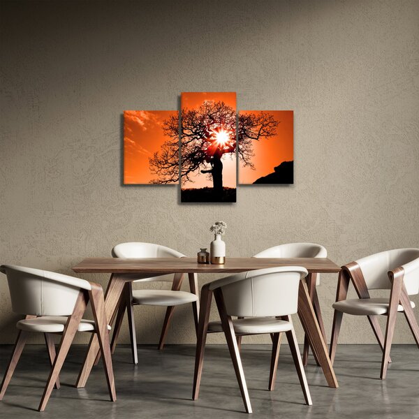 Obraz - Dub pri západe slnka (90x60 cm)