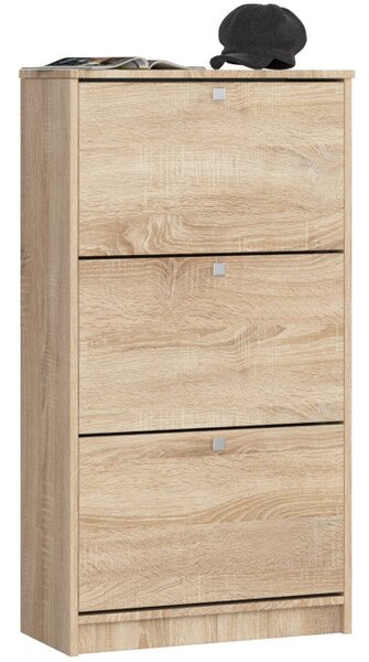 3 krídlový botník 60 cm, dub sonoma